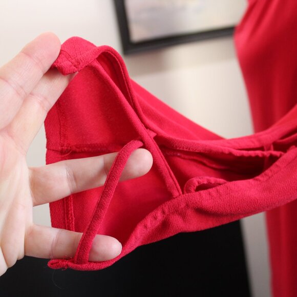 Bold Elements XXL Bright Red Cut-Out Arm Blouse Top Long Sleeve - Picture 7 of 11